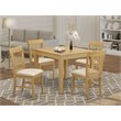 Pemberly Row Traditional 5-piece Wood Dining Table and Chairs in Oak