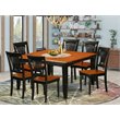 Pemberly Row Traditional 7-piece Wood Dinette Set in Black/Cherry