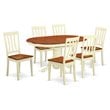 Pemberly Row Traditional 7-piece Wood Dining Set in Buttermilk/Cherry