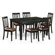 Pemberly Row Traditional 7-piece Wood Dinette Set in Black Finish