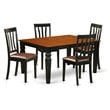 Pemberly Row Traditional 5-piece Wood Dinette Set in Black/Cherry