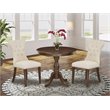 Pemberly Row 3-piece Dining Set with Button Tufted Back in Mahogany