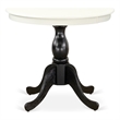 Pemberly Row Modern Table with Linen White Table Top and Black Pedestal Leg