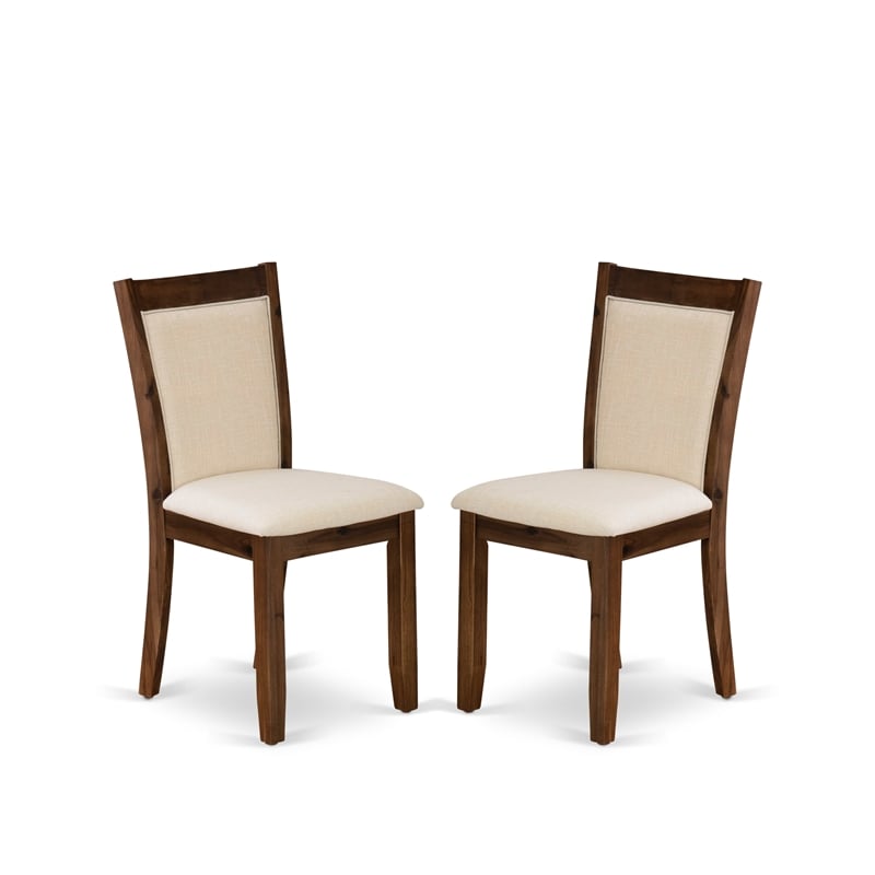 Pemberly Row Dining Table and 10 Light Beige Chair in Antique Walnut