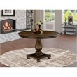 Pemberly Row Traditional Wood Dining Table in Distressed Jacobean Brown