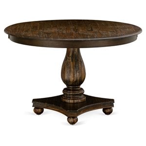 Pemberly Row Traditional Wood Dining Table in Distressed Jacobean Brown