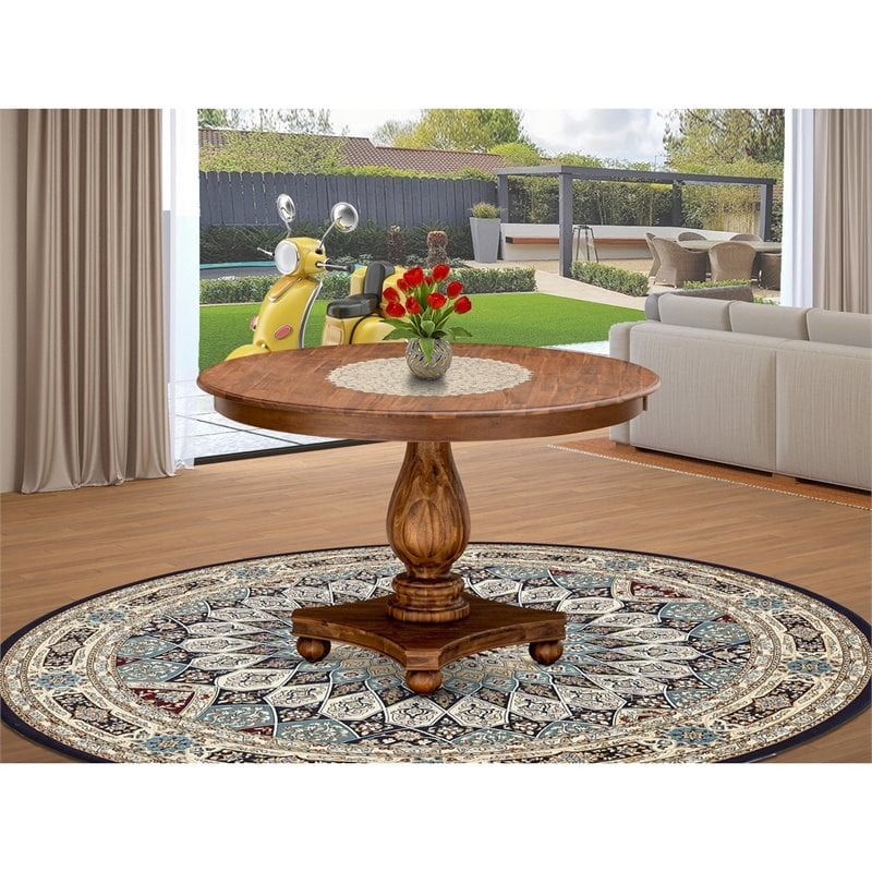 Pemberly Row Wood Dining Table in Sandblasting Antique Walnut