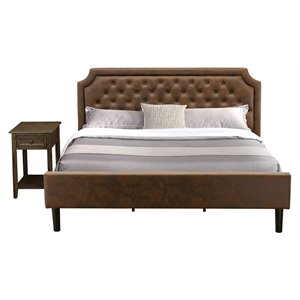 Pemberly Row 2 Pieces Wood King Bedroom Set in Brown/Jacobean