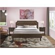 Pemberly Row 3 Pieces Wood King Bedroom Set in Jacobean/Brown