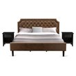 Pemberly Row Traditional 3-Piece Wood King Bedroom Set in Brown & Black