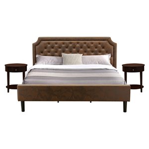 Pemberly Row 3-Piece Wood King Bedroom Set in Brown/Mahogany