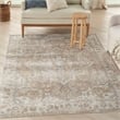 Pemberly Row 3'x4' Ivory Navy Fabric Tropical Area Rug (3'x4')