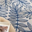 Pemberly Row 6'x9' Ivory Navy Fabric Tropical Area Rug (6'x9')