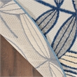 Pemberly Row 4' Round Ivory Navy Fabric Tropical Area Rug (4' Round)