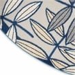 Pemberly Row 4' Round Ivory Navy Fabric Tropical Area Rug (4' Round)