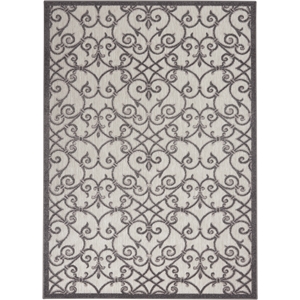 Pemberly Row Contemporary 5'3&quotx7'5&quot Gray/Charcoal Indoor/Outdoor Rug