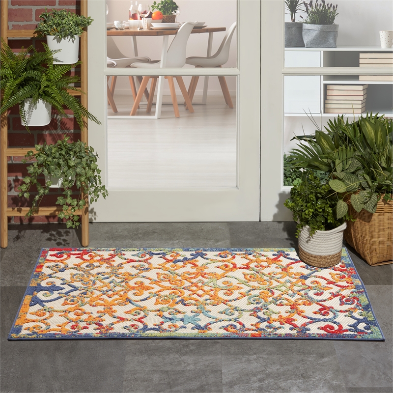 Pemberly Row 3'x5' Multicolor Indoor/Outdoor Polypropylene Rug