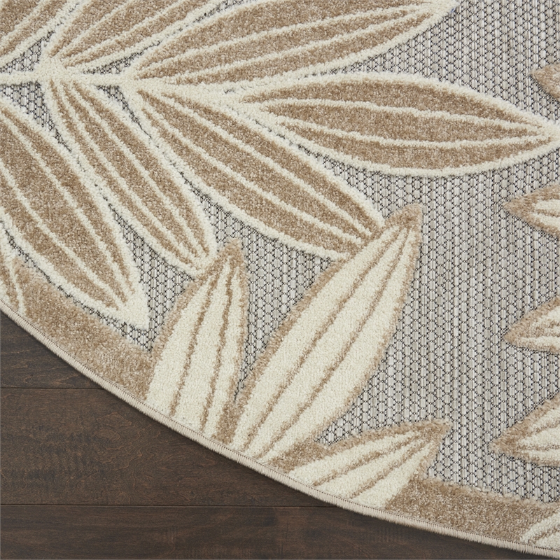 Pemberly Row 4' Round Natural Indoor/Outdoor Polypropylene Rug