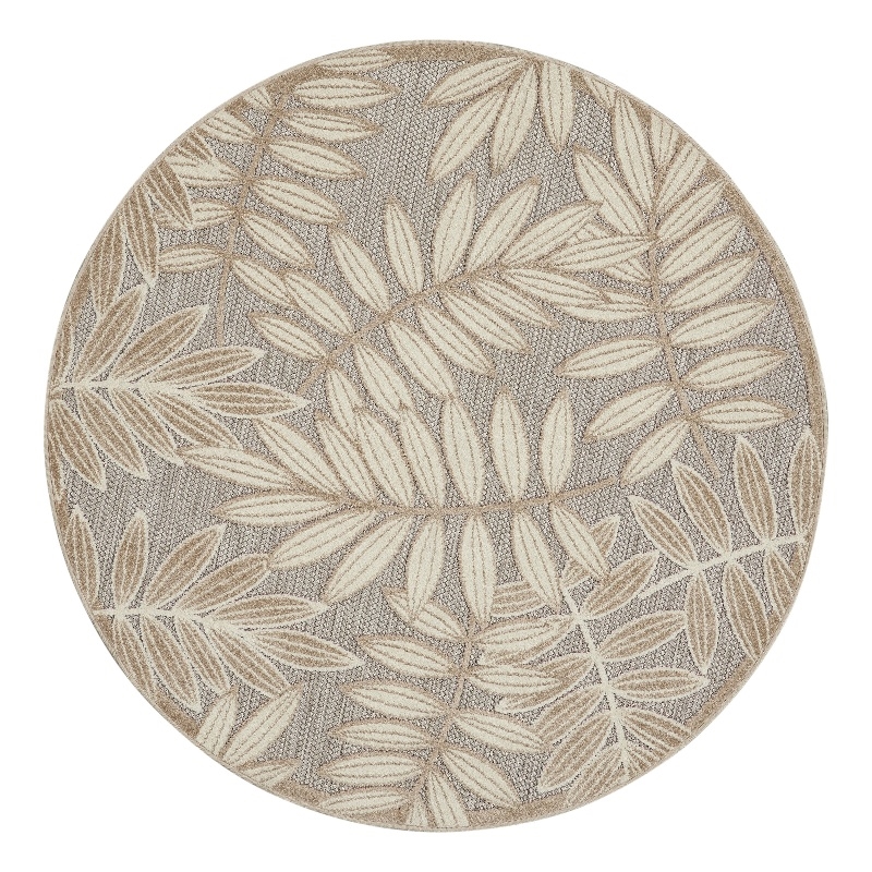 Pemberly Row 4' Round Natural Indoor/Outdoor Polypropylene Rug