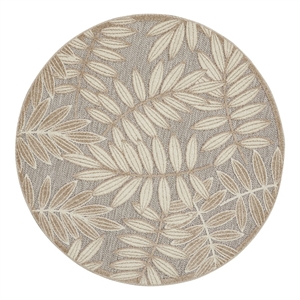 Pemberly Row 4' Round Natural Indoor/Outdoor Polypropylene Rug
