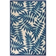 Pemberly Row 6'x9' Navy Blue and White Fabric Tropical Area Rug (6'x9')