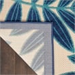 Pemberly Row 6'x9' Navy Blue and White Fabric Tropical Area Rug (6'x9')