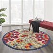 Pemberly Row 4' Round Red/Multi Indoor/Outdoor Polypropylene Rug