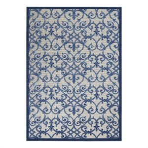 Pemberly Row 5'3&quotx7'5&quot Gray/Blue Indoor/Outdoor Polypropylene Rug