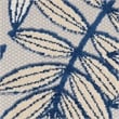 Pemberly Row 6' Runner Ivory Navy Fabric Tropical Area Rug (6' Runner)