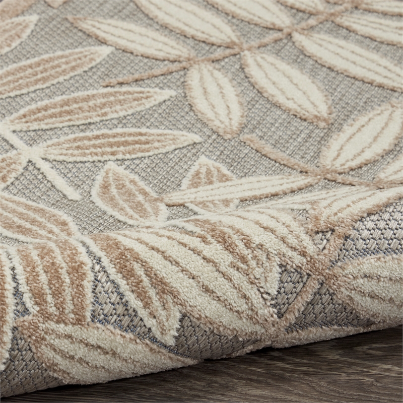 Pemberly Row Contemporary 2'x6' Natural Indoor/Outdoor Plush Rug