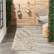 Pemberly Row Contemporary 2'x6' Natural Indoor/Outdoor Plush Rug