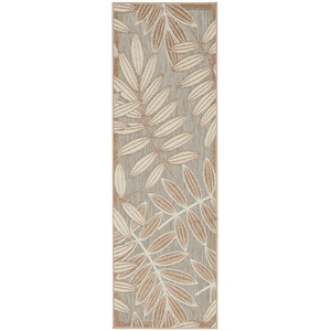 Pemberly Row Contemporary 2'x6' Natural Indoor/Outdoor Plush Rug
