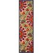 Pemberly Row Contemporary 2'x6' Red/Multi Indoor/Outdoor Rug