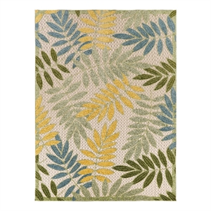 Pemberly Row 10'x14' Green Multicolor Fabric Outdoor Area Rug (10'x14')