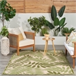 Pemberly Row 4'x6' Ivory Green Fabric Outdoor Area Rug (4'x6')