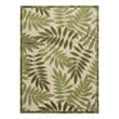 Pemberly Row 4'x6' Ivory Green Fabric Outdoor Area Rug (4'x6')