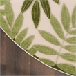 Pemberly Row 5' Round Ivory Green Fabric Outdoor Area Rug (5' Round)
