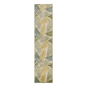 Pemberly Row 6' Runner Green Multicolor Fabric Outdoor Area Rug (6' Runner)