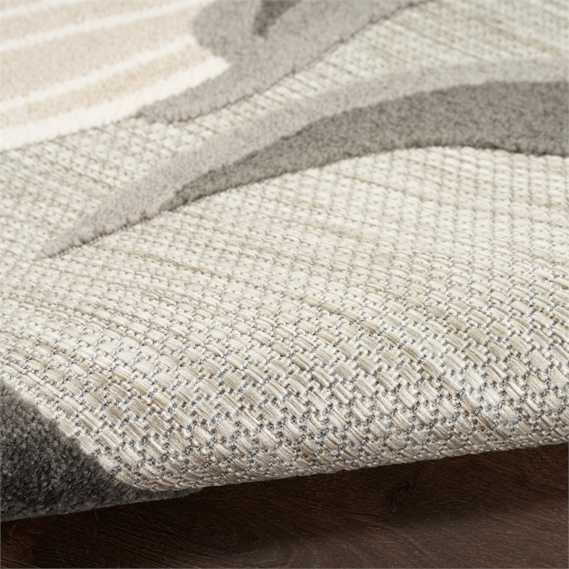 Pemberly Row Modern / Contemporary 5' Round Beige Fabric Area Rug