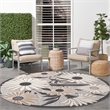 Pemberly Row Modern / Contemporary 5' Round Beige Fabric Area Rug