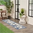 Pemberly Row 8' Runner Blue Gray Fabric Contemporary Area Rug
