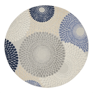 Pemberly Row Modern / Contemporary 7'10&quotxRound Blue Grey Area Rug