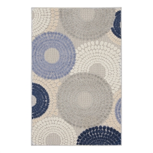 Pemberly Row Contemporary 2'8&quotx4' Blue/Grey Indoor/Outdoor Rug