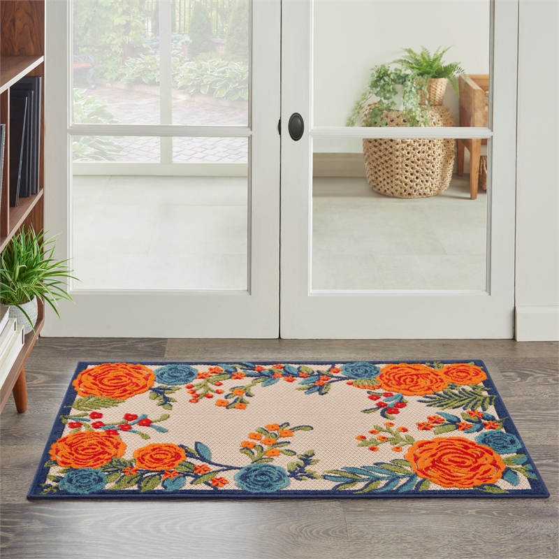 Pemberly Row Modern / Contemporary 3'x4' Multicolor Fabric Area Rug