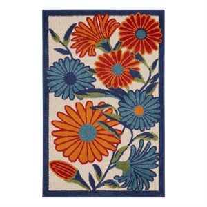 Pemberly Row Modern / Contemporary 3'x4' Multicolor Fabric Area Rug