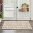 Pemberly Row Contemporary 3'x4' Ivory Gray Fabric Tropical Area Rug