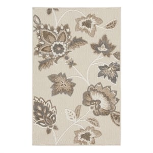 Pemberly Row Contemporary 2'8&quotx4' Beige Farmhouse Indoor/Outdoor Rug