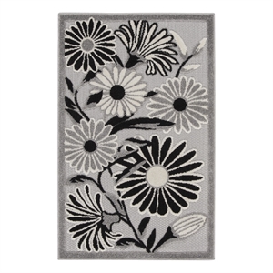 Pemberly Row Modern / Contemporary 3'x4' Black White Fabric Area Rug