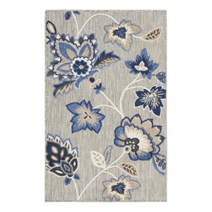 Pemberly Row 2'8&quotx4' Blue Grey Contemporary Indoor/Outdoor Rug