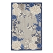 Pemberly Row Modern / Contemporary 3'x4' Blue Gray Fabric Area Rug